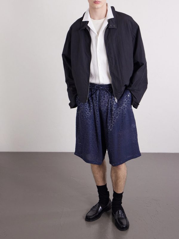 H.D. Straight-Leg Leopard-Jacquard Drawstring Shorts - OU H.D. Straight-Leg Leopard-Jacquard Drawstring Shorts - OU