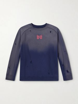 Logo-Print Distressed Cotton-Jersey Sweatshirt Logo-Print Distressed Cotton-Jersey Sweatshirt