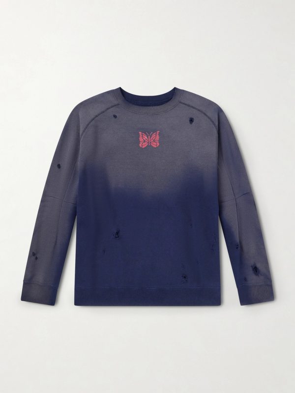 Logo-Print Distressed Cotton-Jersey Sweatshirt Logo-Print Distressed Cotton-Jersey Sweatshirt