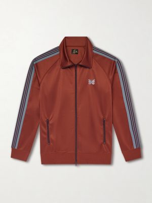 Logo-Embroidered Striped Jersey Track Jacket Logo-Embroidered Striped Jersey Track Jacket