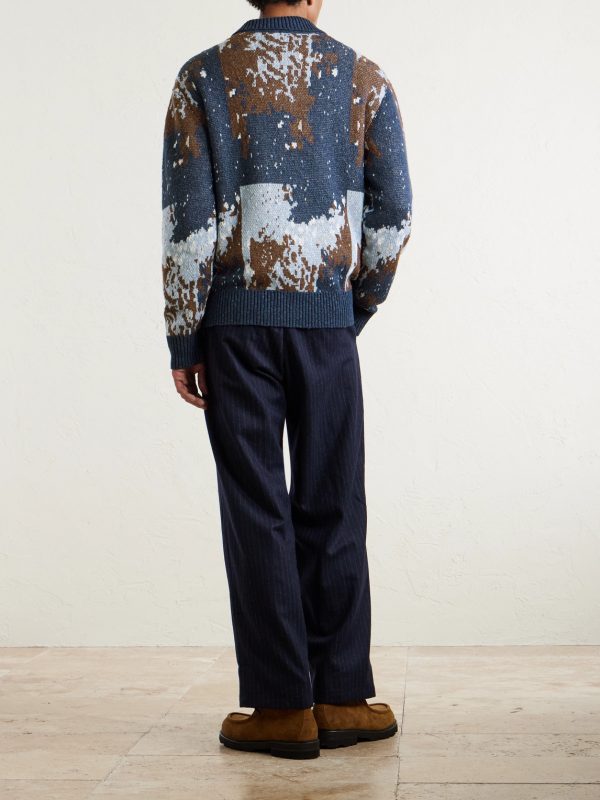 Terry Jacquard-Knit Cardigan - BK
