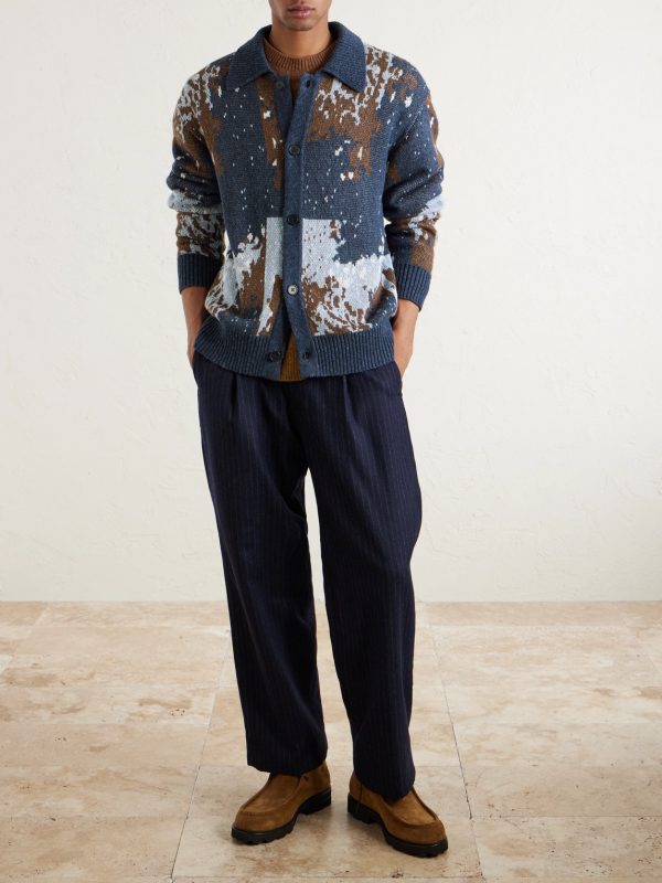 Terry Jacquard-Knit Cardigan - OU