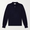 Wool Half-Zip Polo Sweater