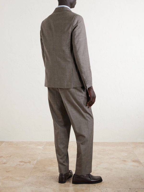 Straight-Leg Virgin Wool, Silk and Linen-Blend Trousers - BK Straight-Leg Virgin Wool, Silk and Linen-Blend Trousers - BK