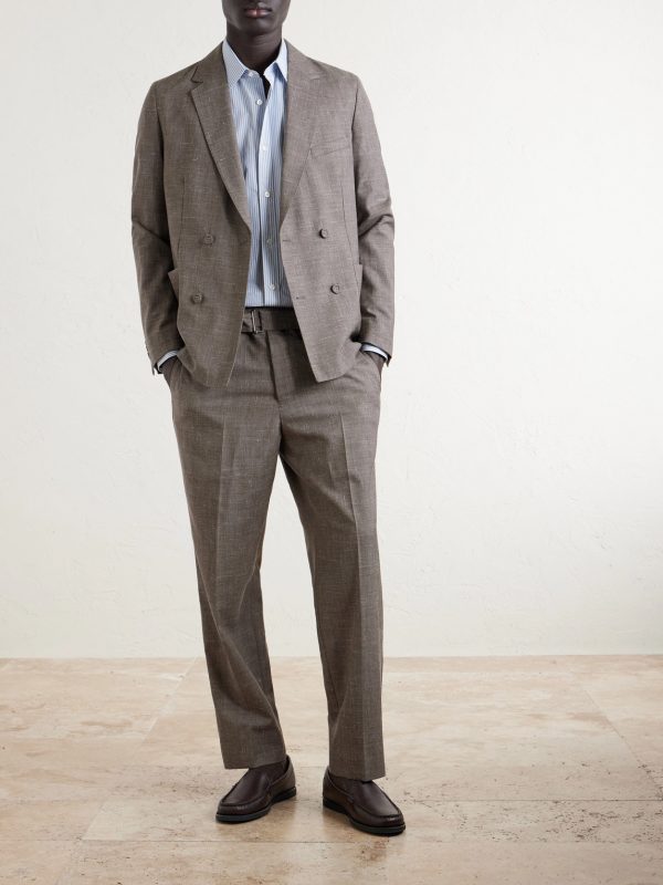 Straight-Leg Virgin Wool, Silk and Linen-Blend Trousers - OU Straight-Leg Virgin Wool, Silk and Linen-Blend Trousers - OU
