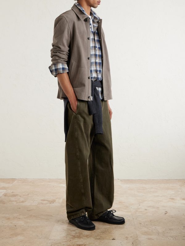 Younes Checked Cotton and Linen-Blend Shirt - OU Younes Checked Cotton and Linen-Blend Shirt - OU
