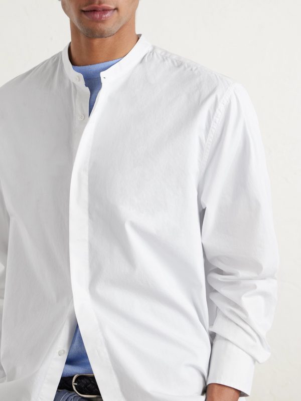 Gaston Grandad-Collar Cotton-Poplin Shirt - CU Gaston Grandad-Collar Cotton-Poplin Shirt - CU