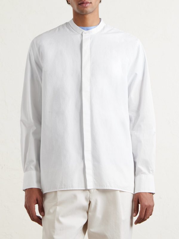 Gaston Grandad-Collar Cotton-Poplin Shirt - FR Gaston Grandad-Collar Cotton-Poplin Shirt - FR