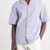 Eren Camp-Collar Striped Cotton Shirt - FR Eren Camp-Collar Striped Cotton Shirt - FR