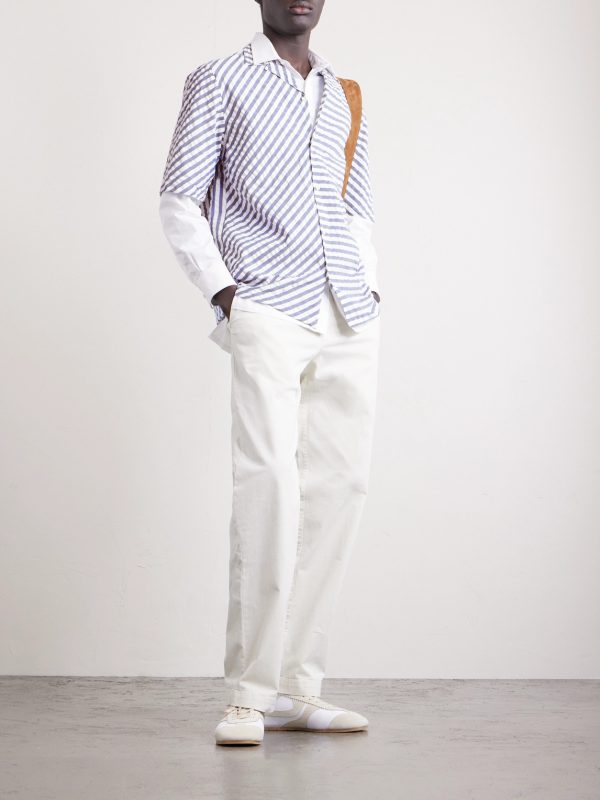 Eren Camp-Collar Striped Cotton Shirt - OU Eren Camp-Collar Striped Cotton Shirt - OU