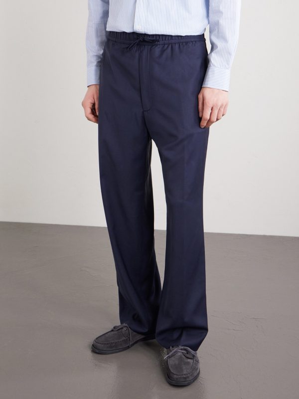 Nilson Wide-Leg Virgin Wool Drawstring Suit Trousers - FR