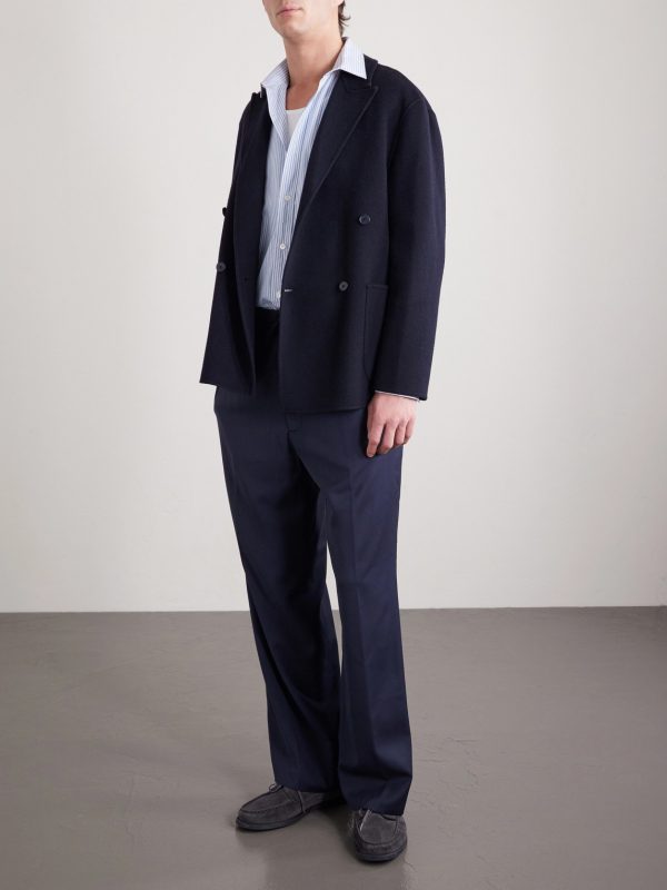 Nilson Wide-Leg Virgin Wool Drawstring Suit Trousers - OU