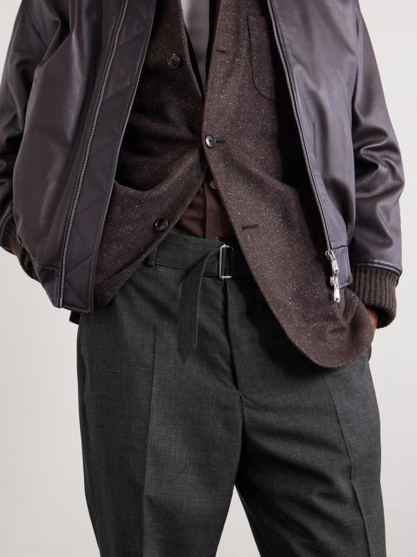 Straight-Leg Virgin Wool, Silk and Linen-Blend Trousers - E1