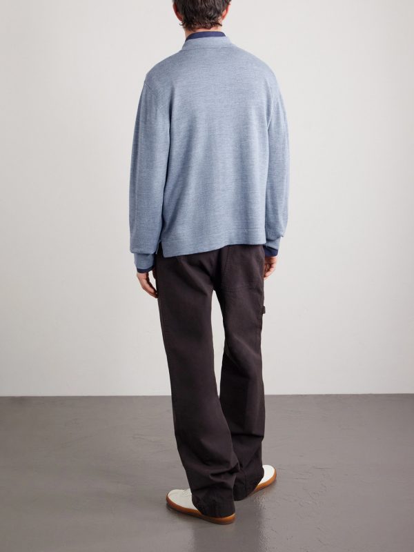 Bene Merino Wool Half-Zip Polo Shirt - BK Bene Merino Wool Half-Zip Polo Shirt - BK