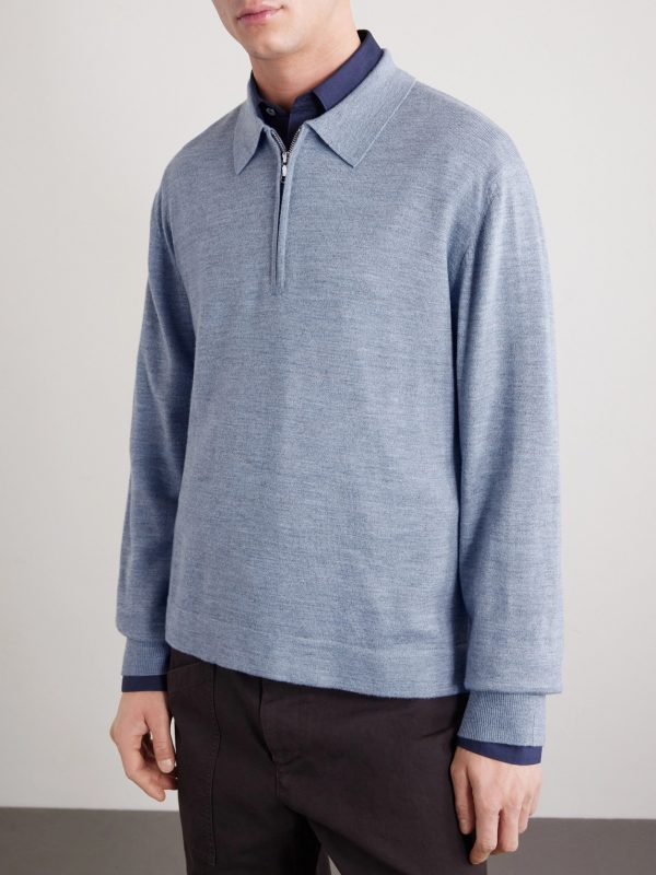 Bene Merino Wool Half-Zip Polo Shirt - FR Bene Merino Wool Half-Zip Polo Shirt - FR