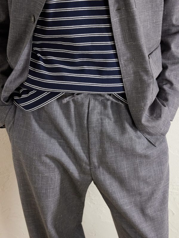 Nilson Straight-Leg Virgin Wool, Silk and Linen-Blend Drawstring Trousers - CU