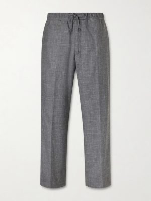 Nilson Straight-Leg Virgin Wool, Silk and Linen-Blend Drawstring Trousers Nilson Straight-Leg Virgin Wool, Silk and Linen-Blend Drawstring Trousers