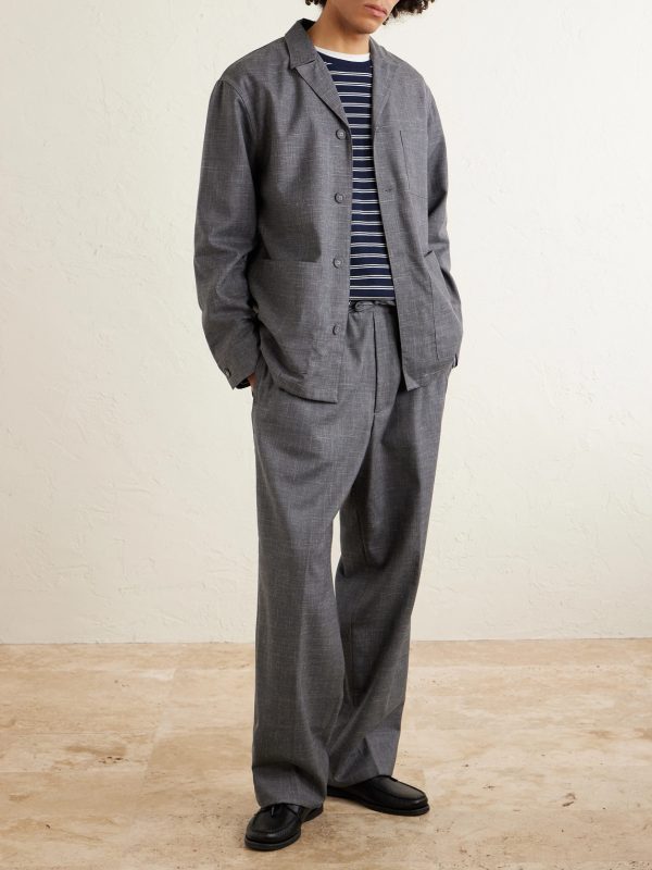 Nilson Straight-Leg Virgin Wool, Silk and Linen-Blend Drawstring Trousers - OU2