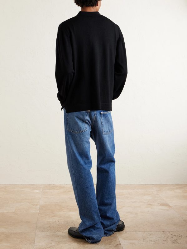 Bene Merino Wool Half-Zip Polo Shirt - BK Bene Merino Wool Half-Zip Polo Shirt - BK