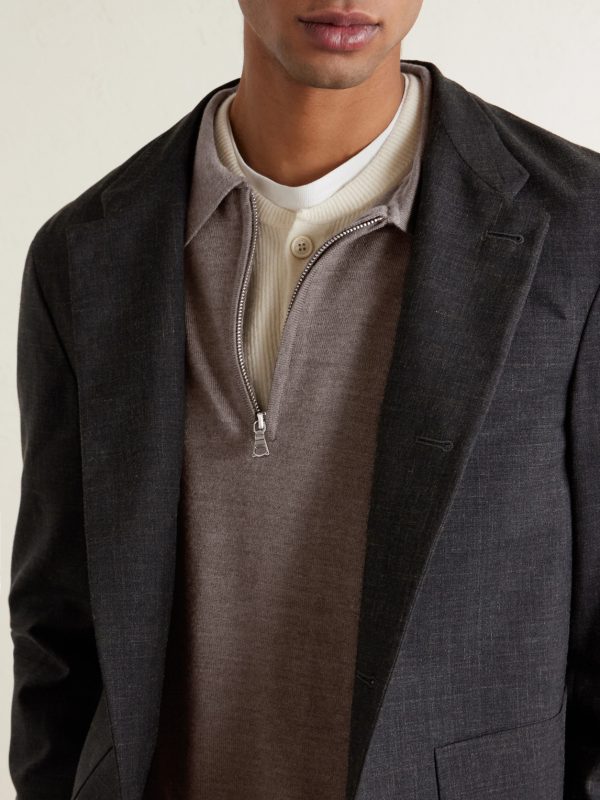 Bene Merino Wool Half-Zip Polo Shirt - CU Bene Merino Wool Half-Zip Polo Shirt - CU