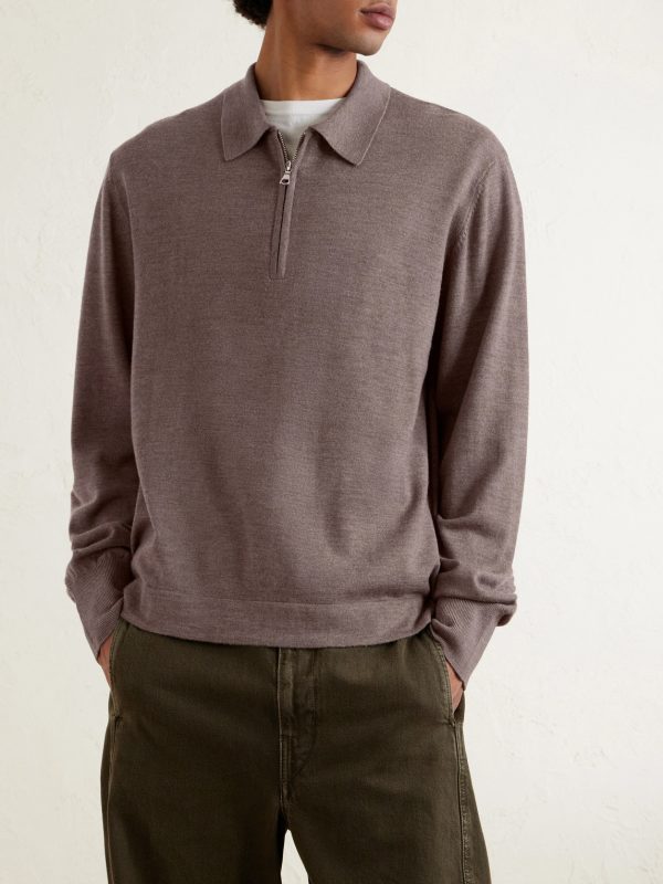 Bene Merino Wool Half-Zip Polo Shirt - FR Bene Merino Wool Half-Zip Polo Shirt - FR