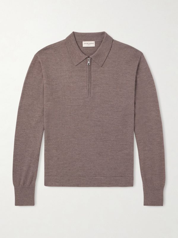 Bene Merino Wool Half-Zip Polo Shirt Bene Merino Wool Half-Zip Polo Shirt
