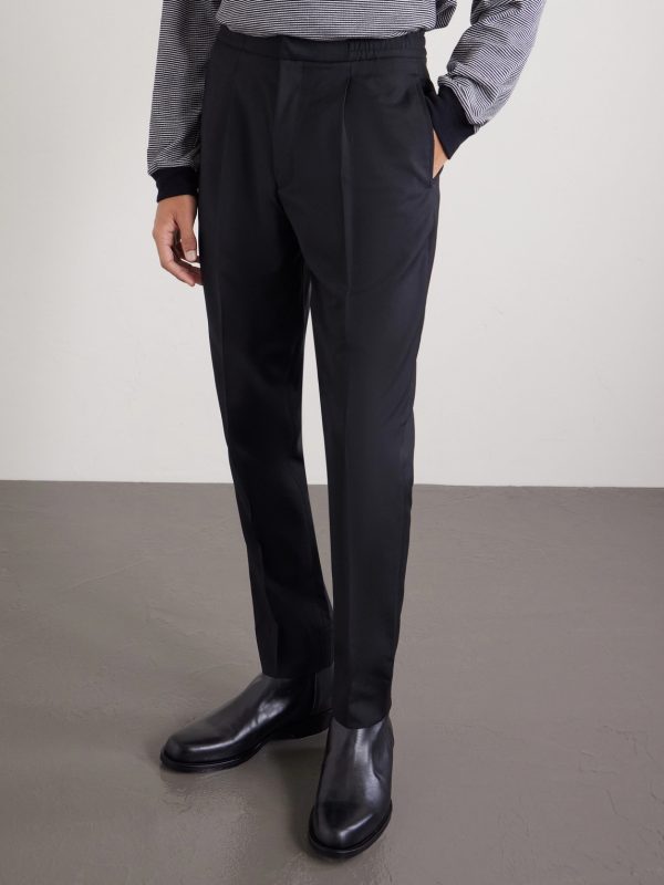 Drew Tapered Pleated Wool-Twill Trousers - FR Drew Tapered Pleated Wool-Twill Trousers - FR