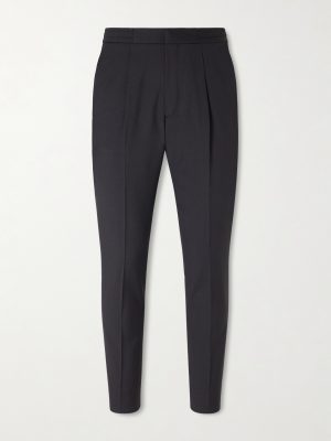 Drew Tapered Pleated Wool-Twill Trousers