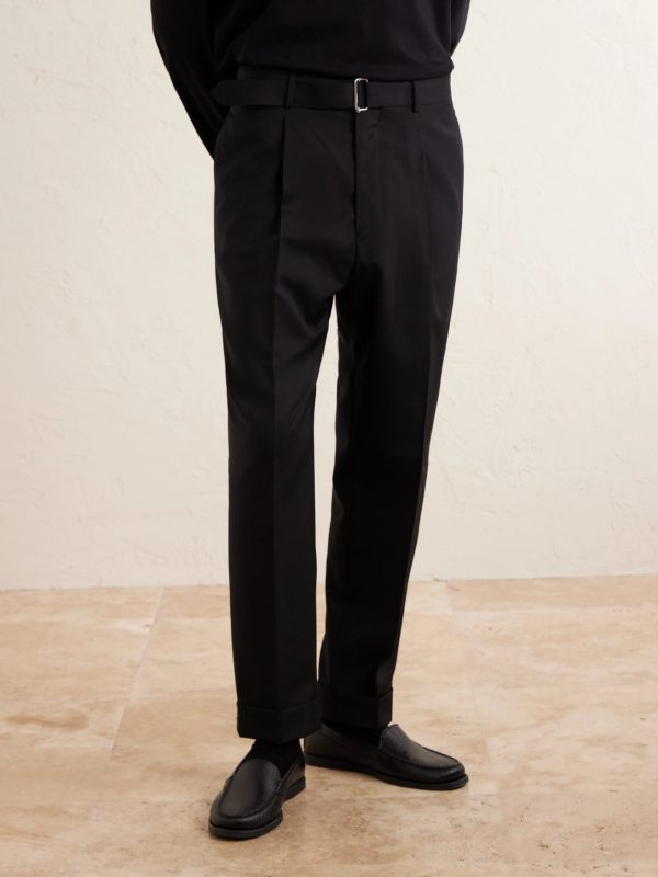 Hugo Straight-Leg Belted Virgin Wool Suit Trousers - FR Hugo Straight-Leg Belted Virgin Wool Suit Trousers - FR