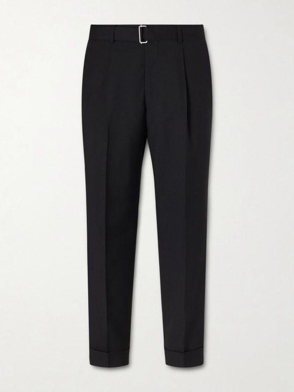 Hugo Straight-Leg Belted Virgin Wool Suit Trousers Hugo Straight-Leg Belted Virgin Wool Suit Trousers