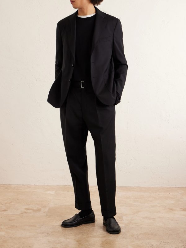 Hugo Straight-Leg Belted Virgin Wool Suit Trousers - OU Hugo Straight-Leg Belted Virgin Wool Suit Trousers - OU