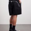 Long Boxers Butt Zipp Straight-Leg Cotton-Canvas Shorts - BK