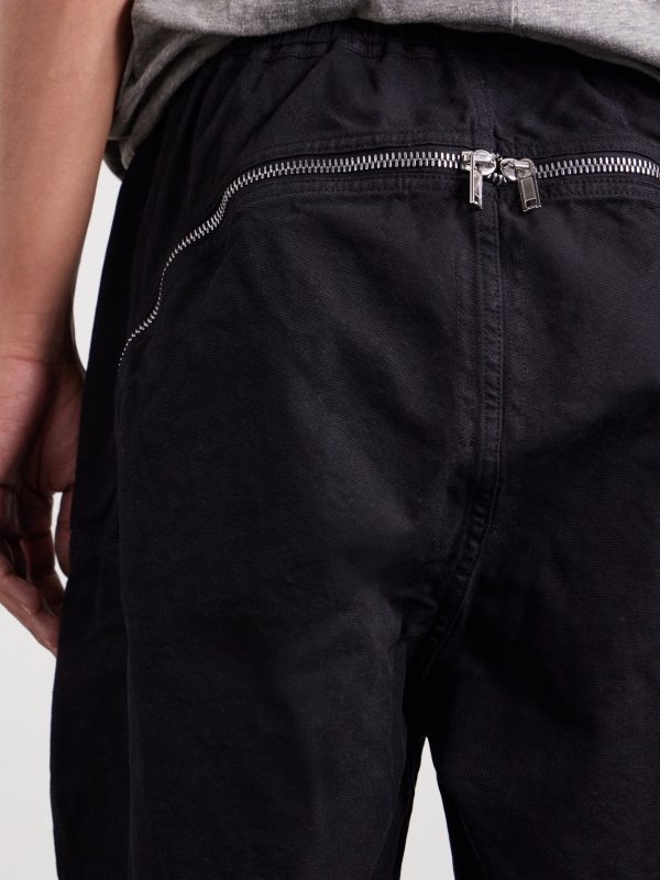 Long Boxers Butt Zipp Straight-Leg Cotton-Canvas Shorts - CU