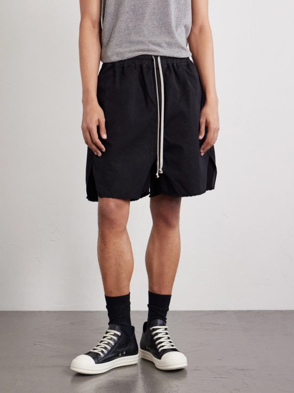 Long Boxers Butt Zipp Straight-Leg Cotton-Canvas Shorts - FR