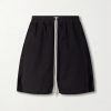 Long Boxers Butt Zipp Straight-Leg Cotton-Canvas Shorts