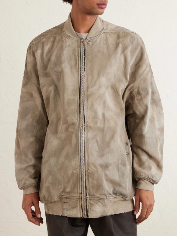 Jumbo Oversized Stone-Washed Denim Bomber Jacket - FR Jumbo Oversized Stone-Washed Denim Bomber Jacket - FR