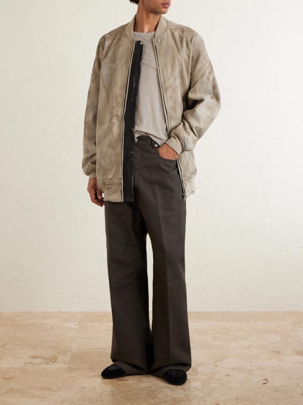 Jumbo Oversized Stone-Washed Denim Bomber Jacket - OU Jumbo Oversized Stone-Washed Denim Bomber Jacket - OU