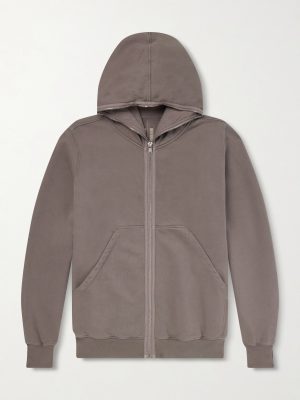 Jumbo Cotton-Jersey Zip-Up Hoodie