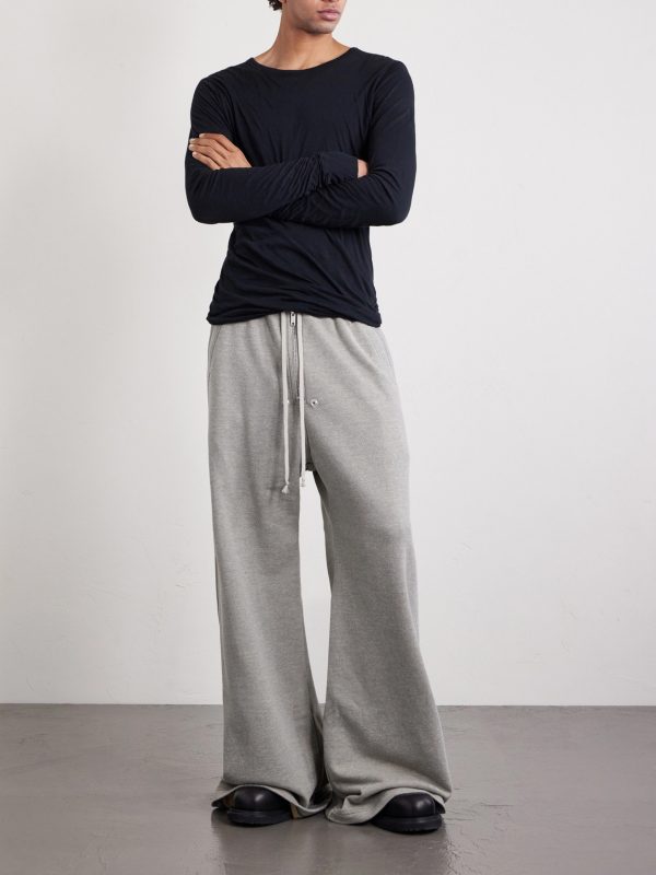 Geth Belas Wide-Leg Cotton-Blend Jersey Sweatpants - OU Geth Belas Wide-Leg Cotton-Blend Jersey Sweatpants - OU