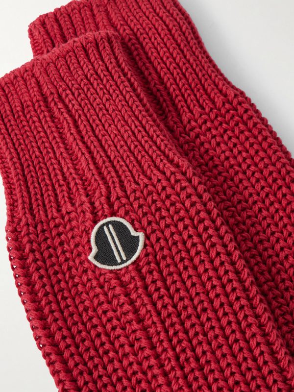 + Moncler Logo-Appliquéd Ribbed Cotton Socks - CU + Moncler Logo-Appliquéd Ribbed Cotton Socks - CU