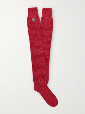 + Moncler Logo-Appliquéd Ribbed Cotton Socks + Moncler Logo-Appliquéd Ribbed Cotton Socks