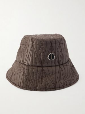 + Moncler Logo-Appliquéd Padded Quilted Shell Bucket Hat + Moncler Logo-Appliquéd Padded Quilted Shell Bucket Hat