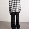 Level Cropped Checked Cotton Shirt - BK Level Cropped Checked Cotton Shirt - BK