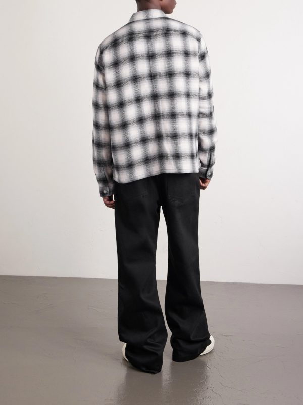 Level Cropped Checked Cotton Shirt - BK Level Cropped Checked Cotton Shirt - BK