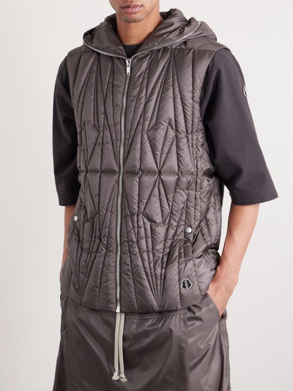 + Moncler Slim-Fit Logo-Appliquéd Quilted Shell Hooded Down Gilet - FR
