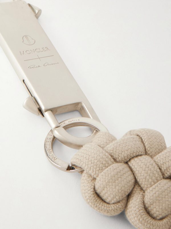 + Moncler Silver-Tone and Cord Keyring - CU