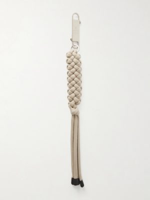 + Moncler Silver-Tone and Cord Keyring