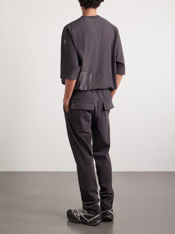 + Moncler Straight-Leg Logo-Appliquéd Embroidered Cotton-Jersey Sweatpants - BK