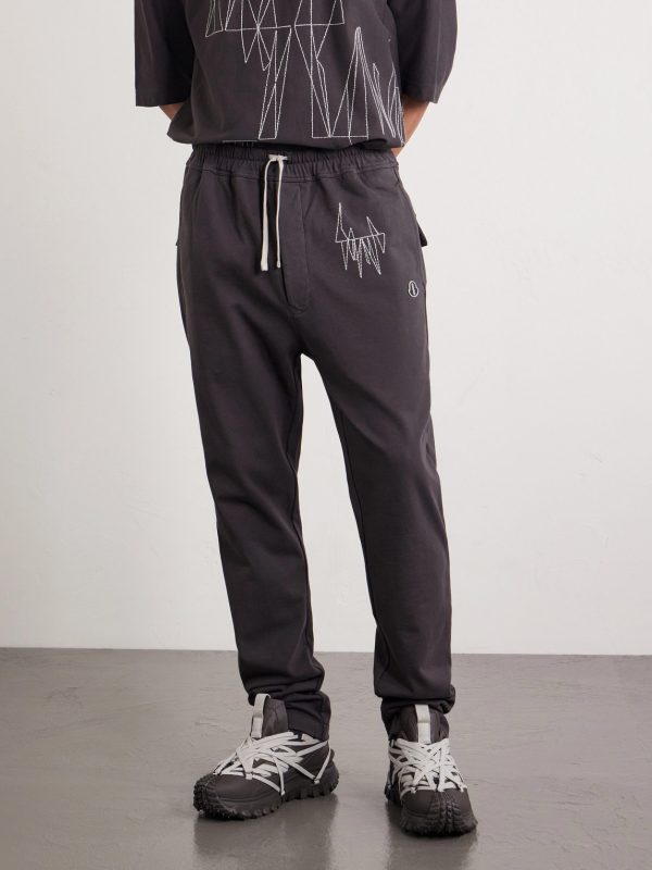 + Moncler Straight-Leg Logo-Appliquéd Embroidered Cotton-Jersey Sweatpants - FR