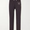 + Moncler Straight-Leg Logo-Appliquéd Embroidered Cotton-Jersey Sweatpants